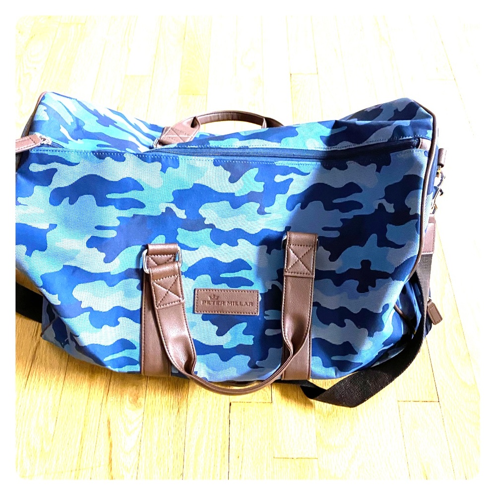 Peter Miller blue camo canvas duffle